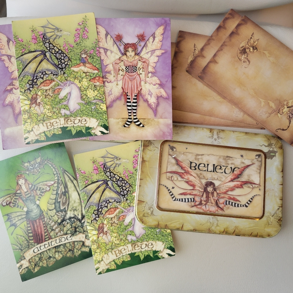 Amy Brown Fairy Art Print Believe Notecard & Tin Set Whimsical Fantasy Mythical - Picture 2 of 16